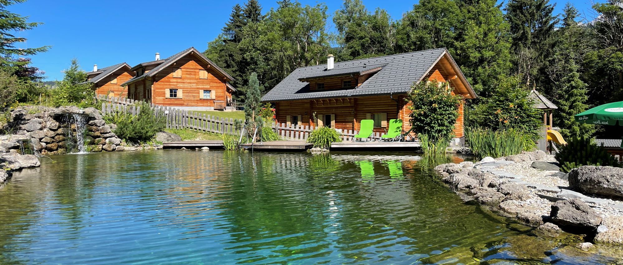 Baden und schwimmen rund um das Hüttendorf Pruggern